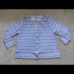 ⭐️ LOFT Lightweight Tribal Printed Cotton Cardigan Size XL